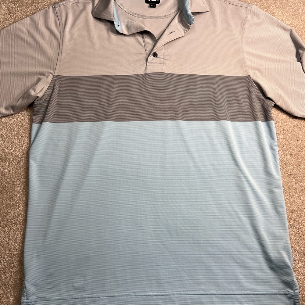 Footjoy Color Block‎ Polo Shirt - Gray and Blue